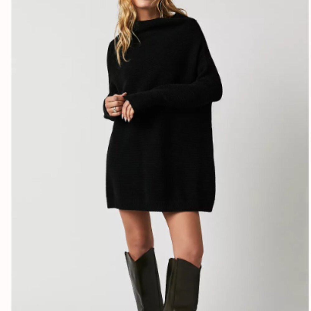 Free People Black Turtleneck Sweater